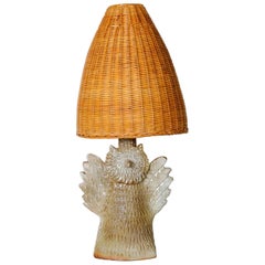 Nice Ceramic "Owl" Lamp by Vallauris