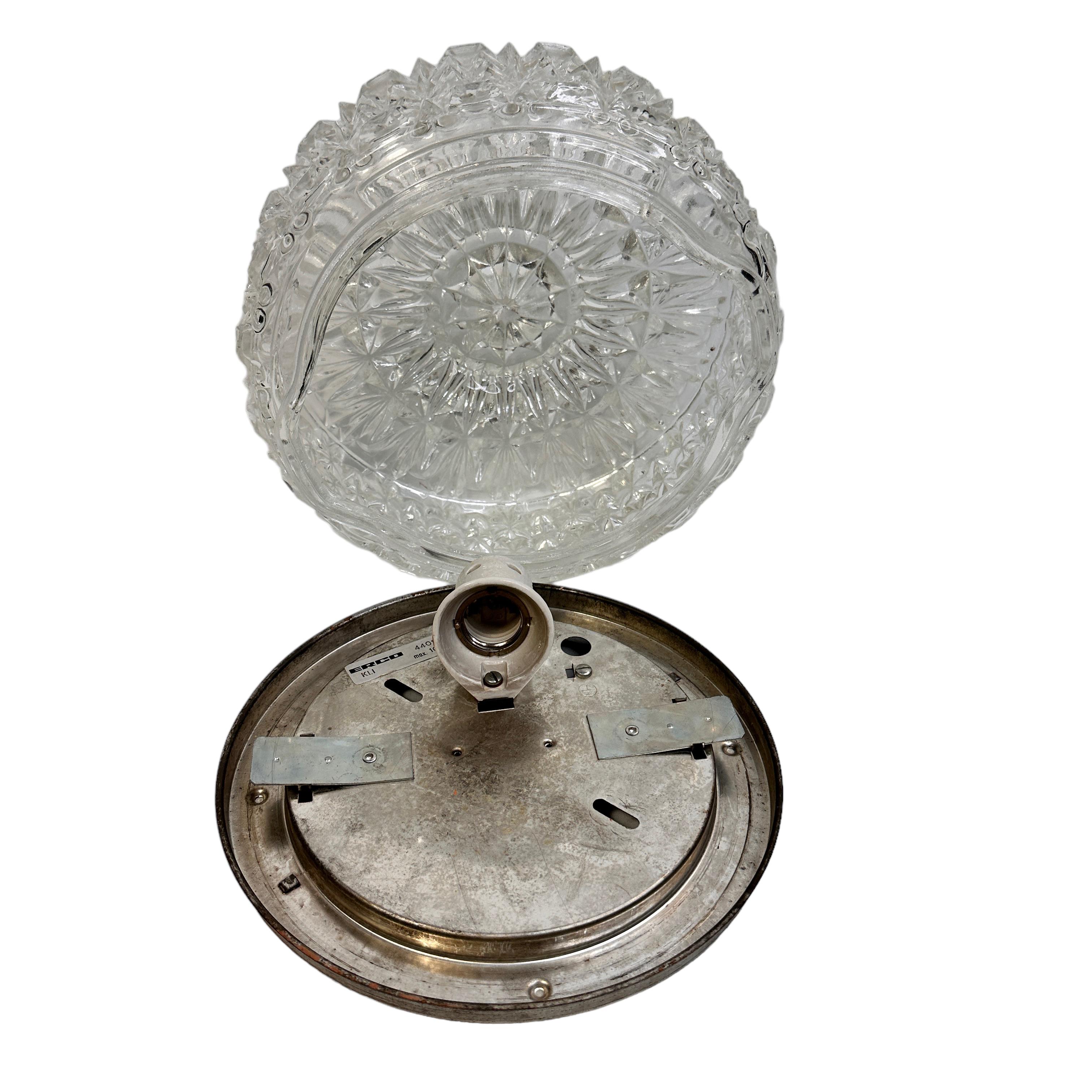Nice Circle Glass Ceiling Wall Light Flush Mount, Germany, 1960s For Sale 4