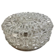 Nice Circle Glass Ceiling Wall Light Flush Mount, Germany, 1960s