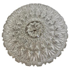 Nice Circle Glass Ceiling Wall Light Flush Mount, Germany, 1960s