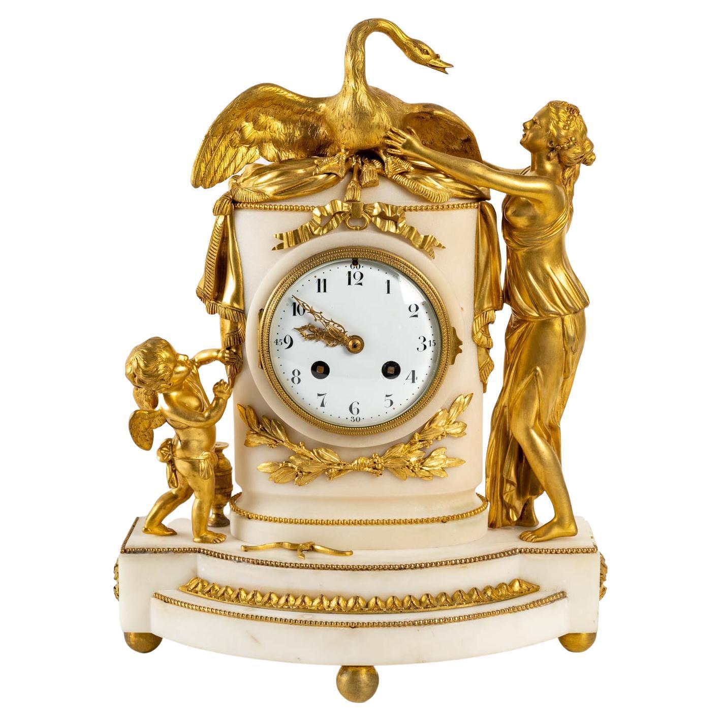 Beautiful gilt bronze and marble clock, early 19th century.
