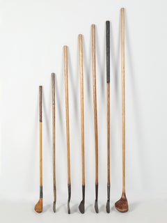 Nice Collect of (7) Old Wooden Shaft Golf Clubs from the United kingdom Original