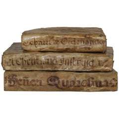 Nice Collection of 17th-18th Century Weathered Spanish Vellum Books