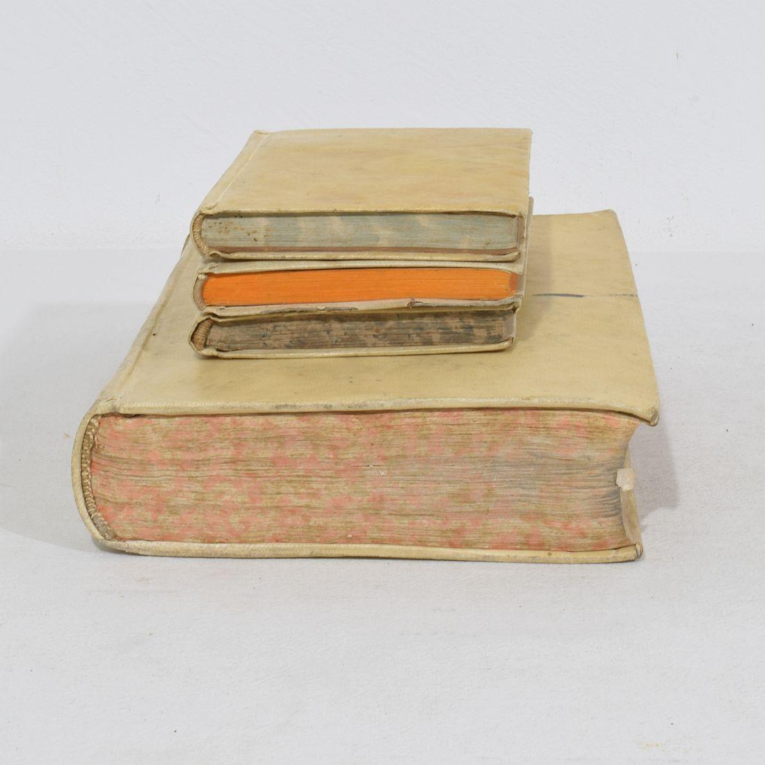 Nice Collection of 18th/ 19th Century Weathered Spanish/ Italian Vellum Books For Sale 13