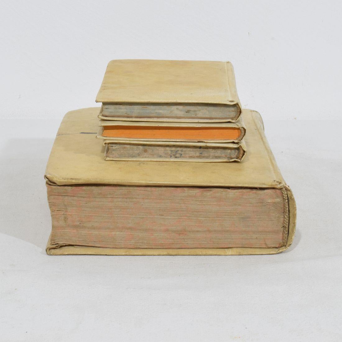 Nice Collection of 18th/ 19th Century Weathered Spanish/ Italian Vellum Books For Sale 15