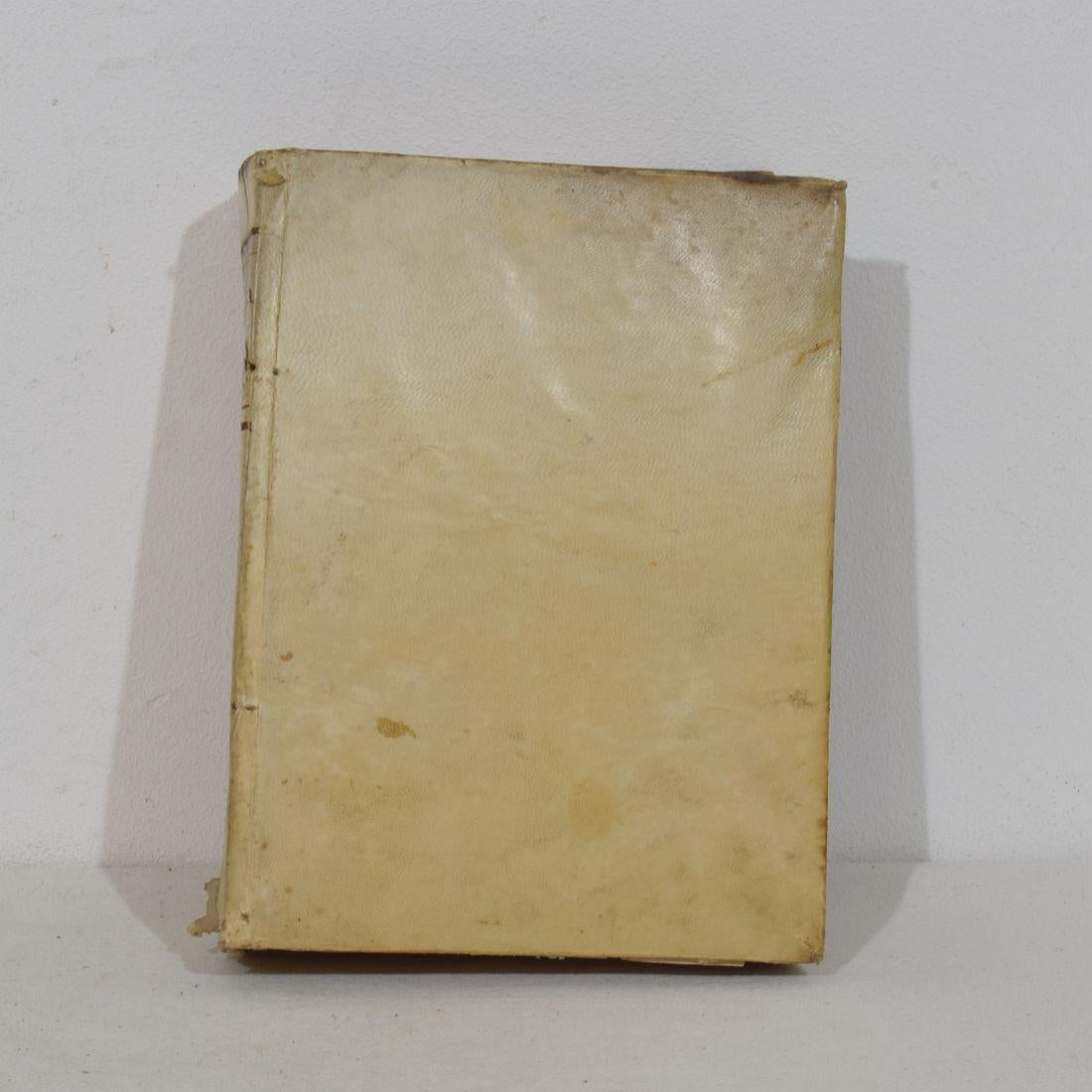 Nice Collection of 18th/ 19th Century Weathered Spanish Vellum Books For Sale 6