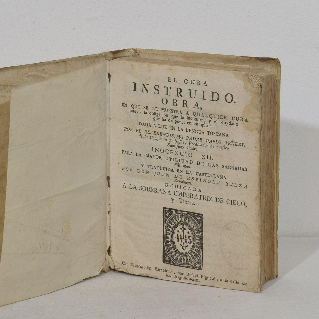 Nice Collection of 18th/ 19th Century Weathered Spanish Vellum Books For Sale 7