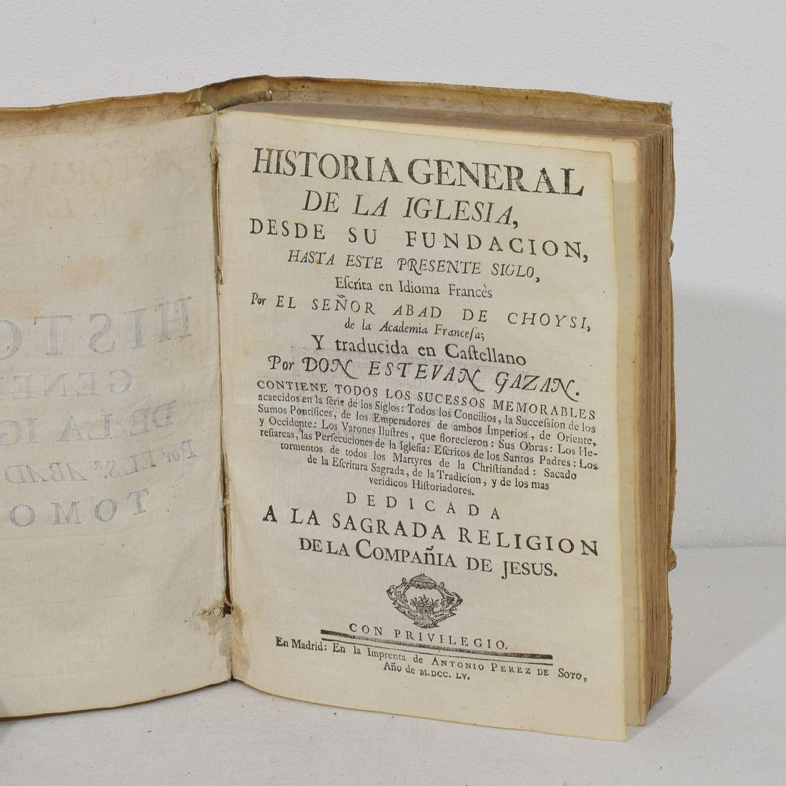 Bella collezione di libri in Vellum spagnolo invecchiato del XVIII/XIX secolo in vendita 8