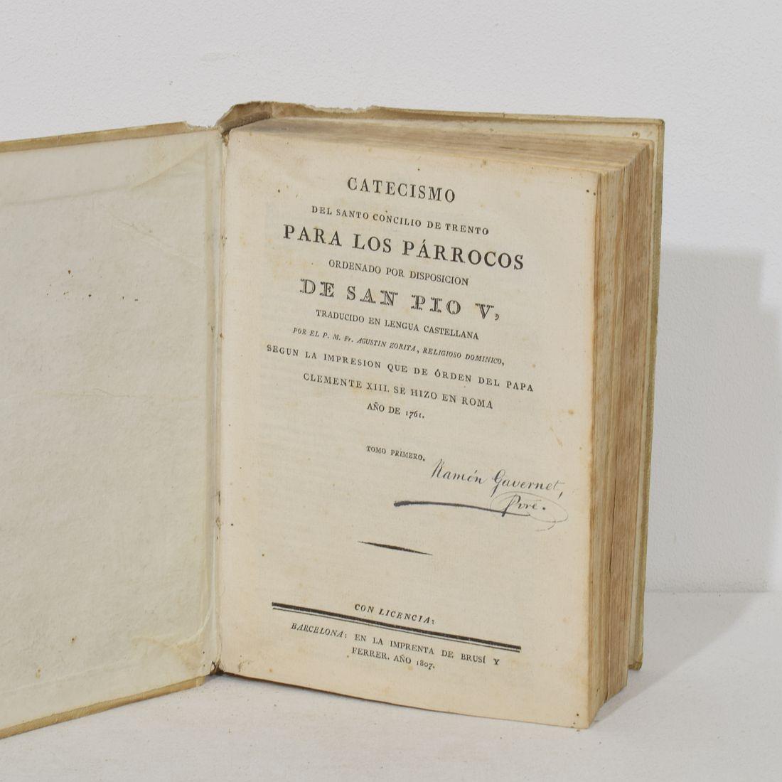 Nice Collection of 18th/ 19th Century Weathered Spanish Vellum Books For Sale 11