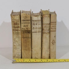 Nice Collection of 18th/ 19th Century Weathered Spanish Vellum Books