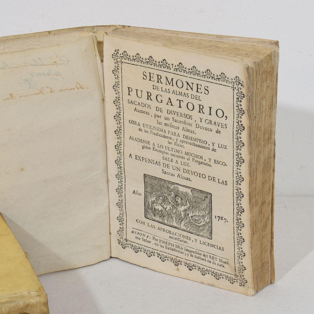 Bella collezione di libri in Vellum spagnolo invecchiato del XVIII/XIX secolo in vendita 14