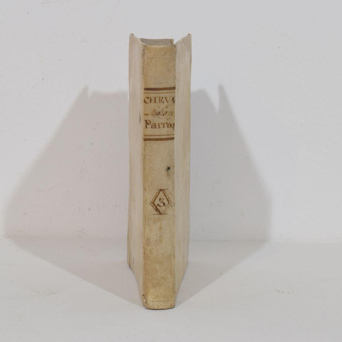 18th Century and Earlier Nice Collection of 18th/ 19th Century Weathered Spanish Vellum Books For Sale