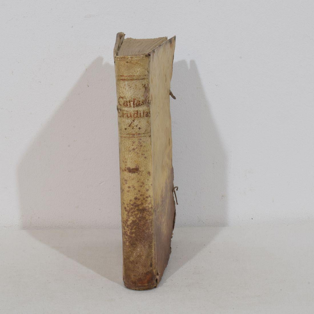 Nice Collection of 18th/ 19th Century Weathered Spanish Vellum Books For Sale 2