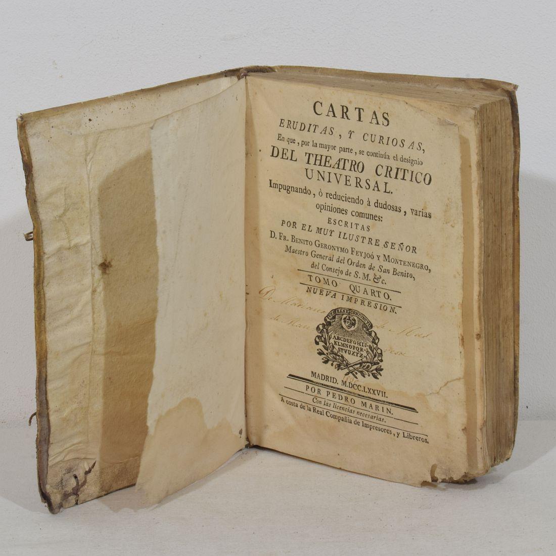 Nice Collection of 18th/ 19th Century Weathered Spanish Vellum Books For Sale 4