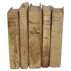 Nice Collection of 18th/ 19th Century Weathered Spanish Vellum Books