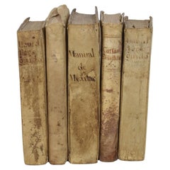 Nice Collection of 18th/ 19th Century Weathered Spanish Vellum Books