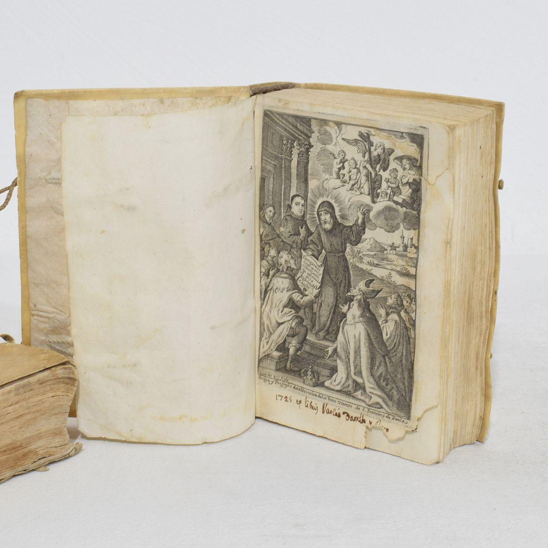 Nice Collection of 18th Century Weathered Spanish/ Italian Vellum Books 12