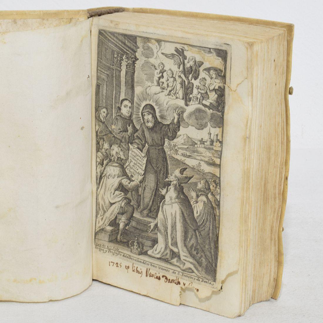 Nice Collection of 18th Century Weathered Spanish/ Italian Vellum Books 13