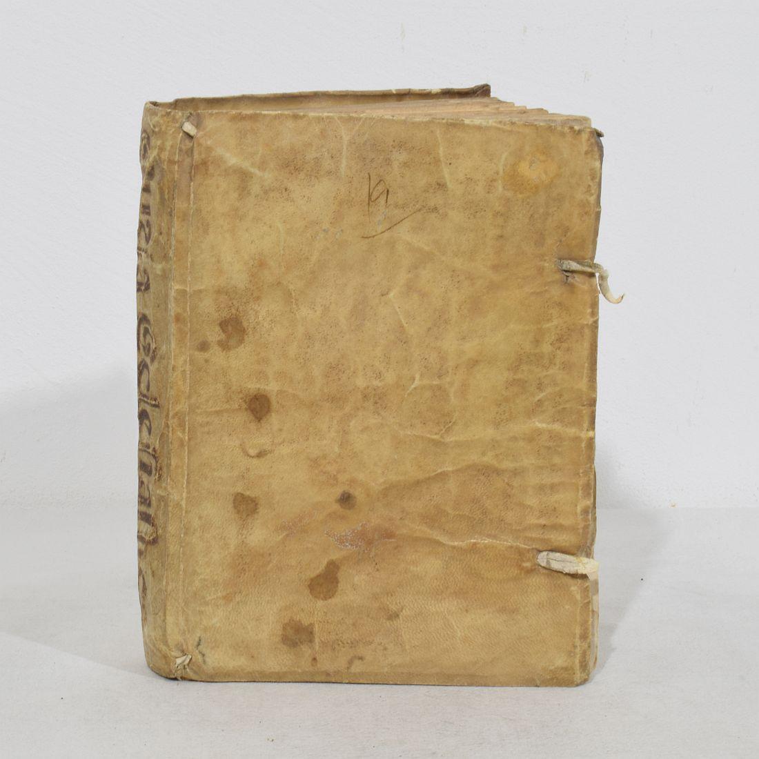 Parchment Paper Nice Collection of 18th Century Weathered Spanish/ Italian Vellum Books