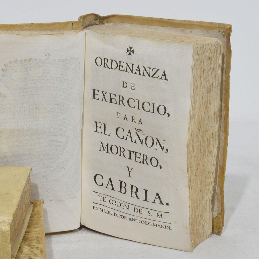 Nice Collection of 18th Century Weathered Spanish Vellum Books For Sale 7