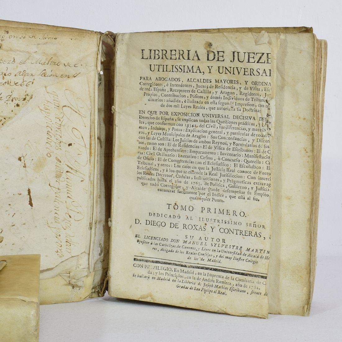 Nice Collection of 18th Century Weathered Spanish Vellum Books 7