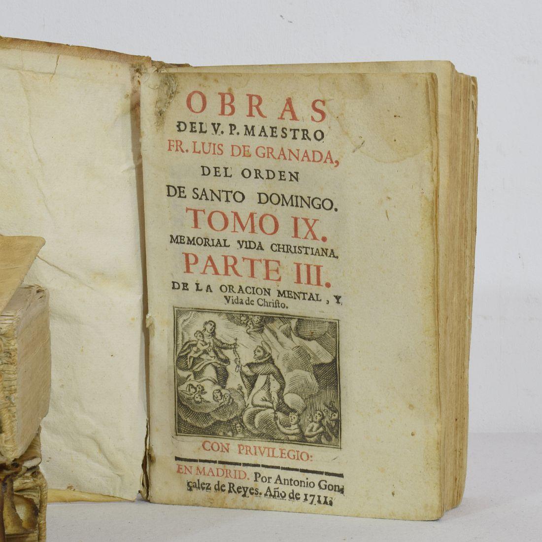 Nice Collection of 18th Century Weathered Spanish Vellum Books 10