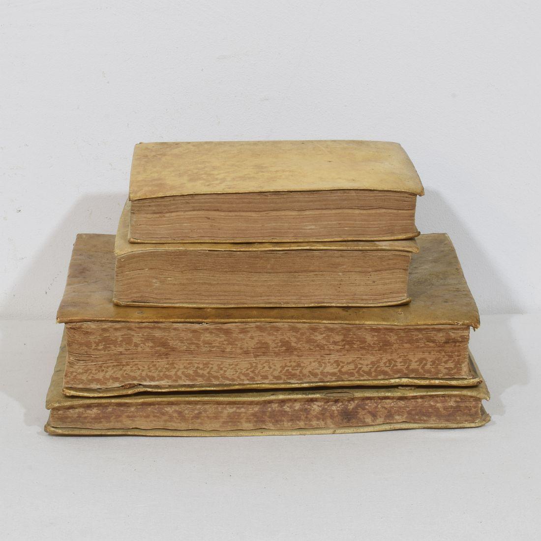Spagnolo Bella collezione di libri in Vellum spagnolo invecchiato del 18° secolo in vendita