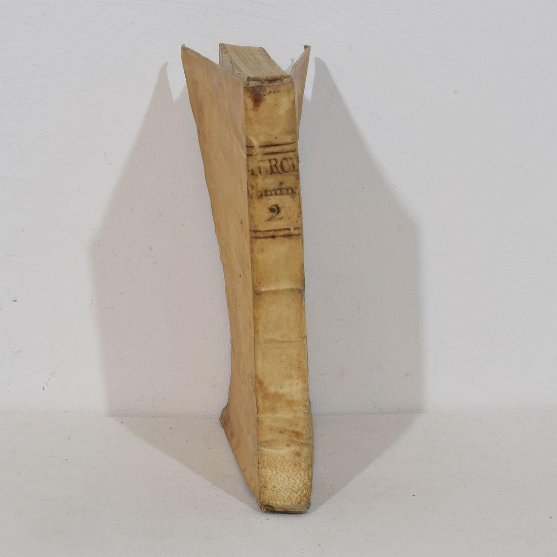 Bella collezione di libri in Vellum spagnolo invecchiato del 18° secolo In condizioni discrete in vendita a Buisson, FR