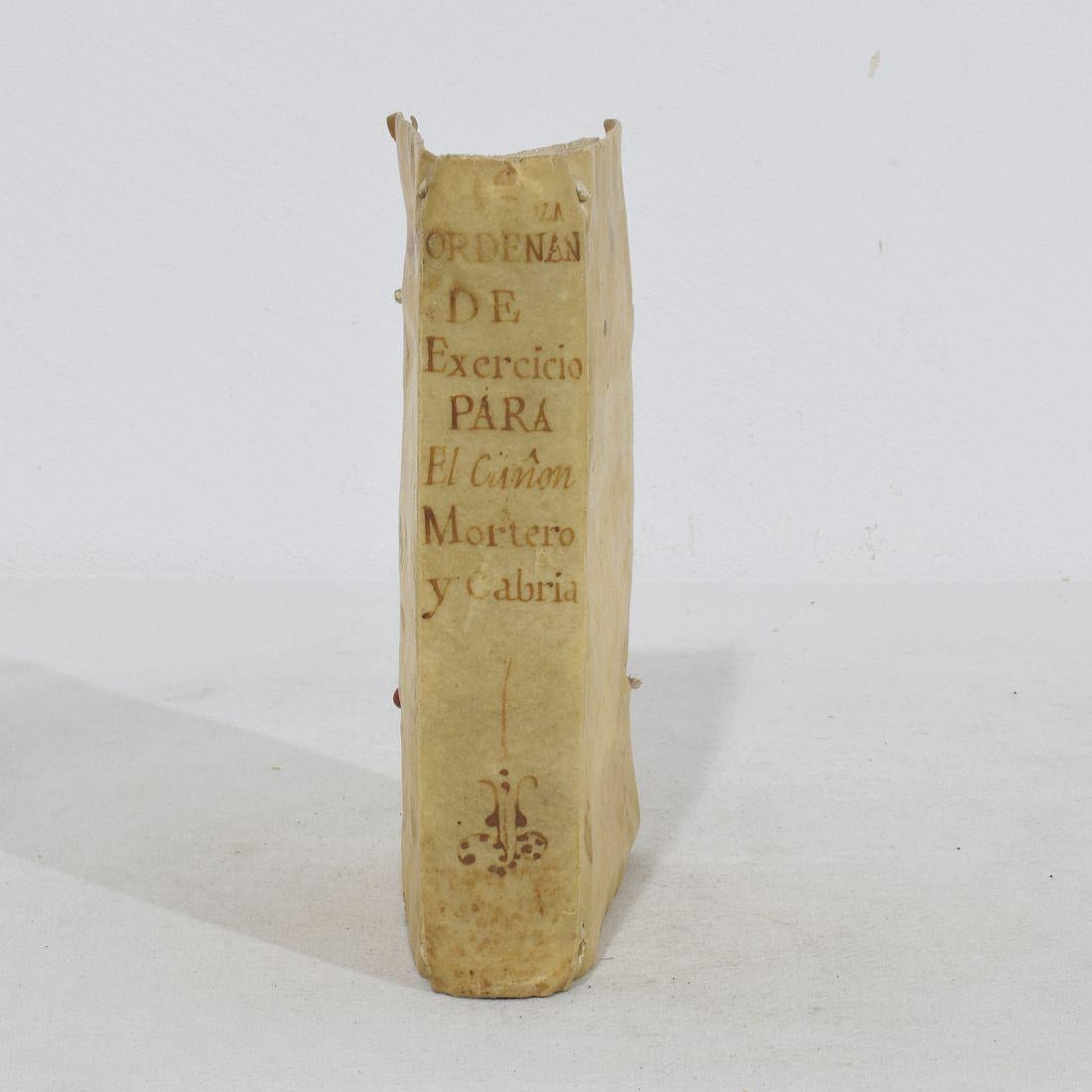 Nice Collection of 18th Century Weathered Spanish Vellum Books For Sale 3