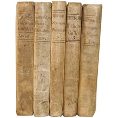 Nice Collection of 18th Century Weathered Spanish Vellum Books