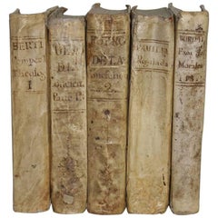 Nice Collection of 18th Century Weathered Spanish Vellum Books