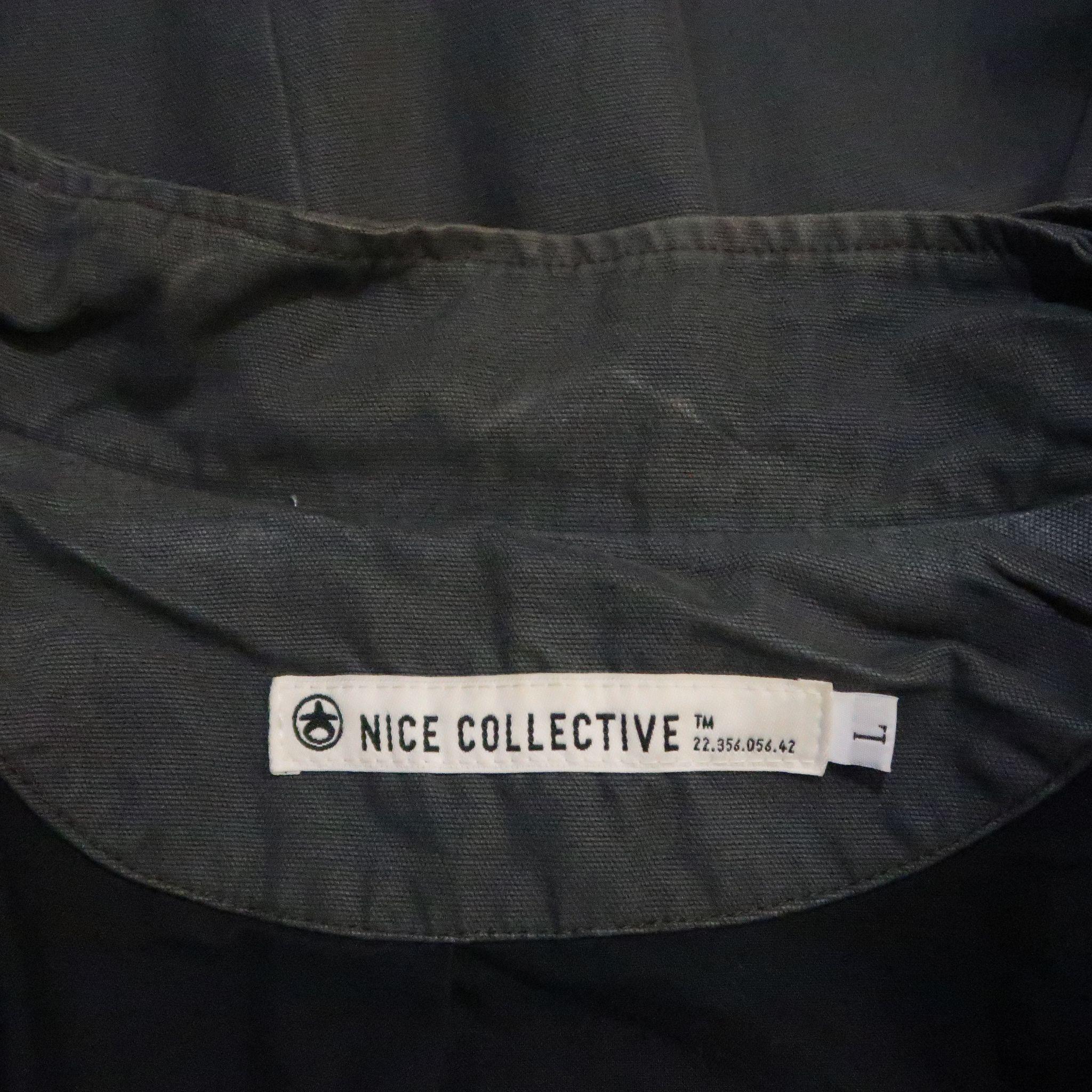 NICE COLLECTIVE L Dark Gray Cotton Military Style Jacket 2