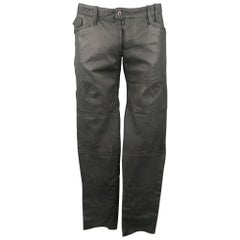 NICE COLLECTIVE Size 36 Slate Gray Aged Leather Casual Pants