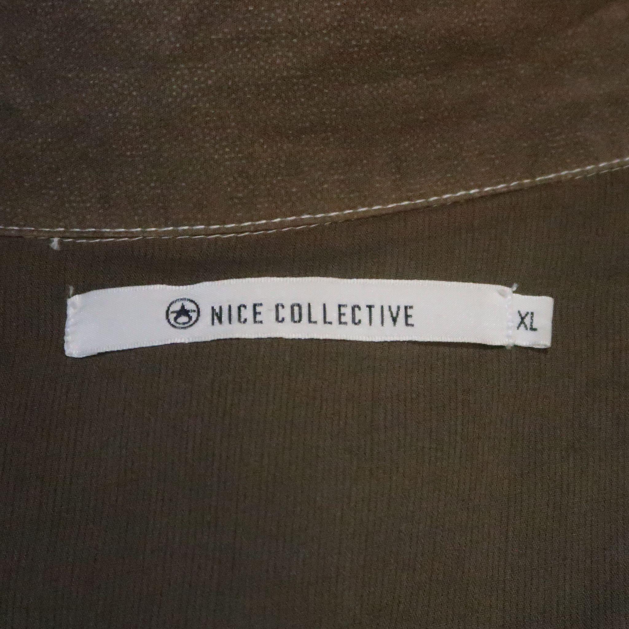 NICE COLLECTIVE XL Olive Contrast Stitch Cotton Jacket 1