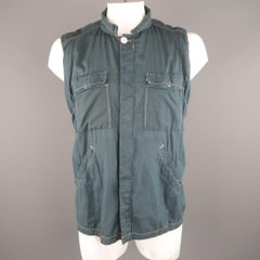 NICE COLLECTIVE XL Slate Contrast Stitch Cotton Jacket