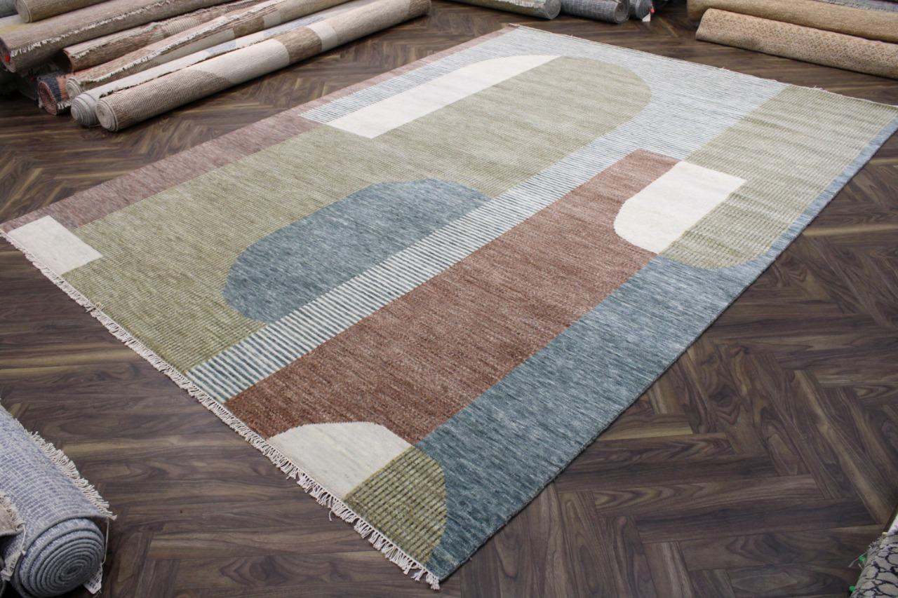 Hand-Knotted Nice Contemporary Modern Art Deco Design Rug For Sale