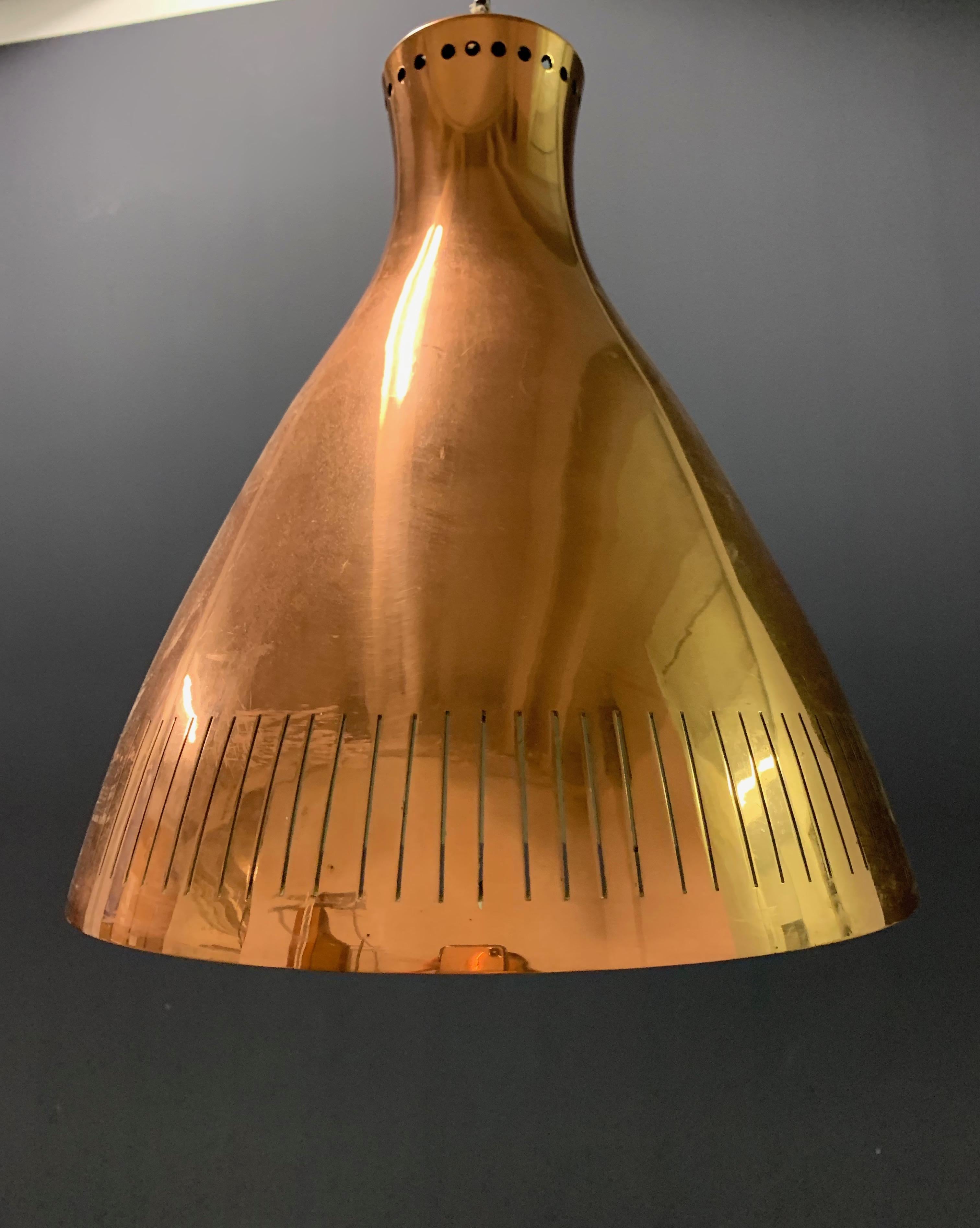 Nice Copper Ceiling Lamp Attributed to Paavo Tynell For Sale 4