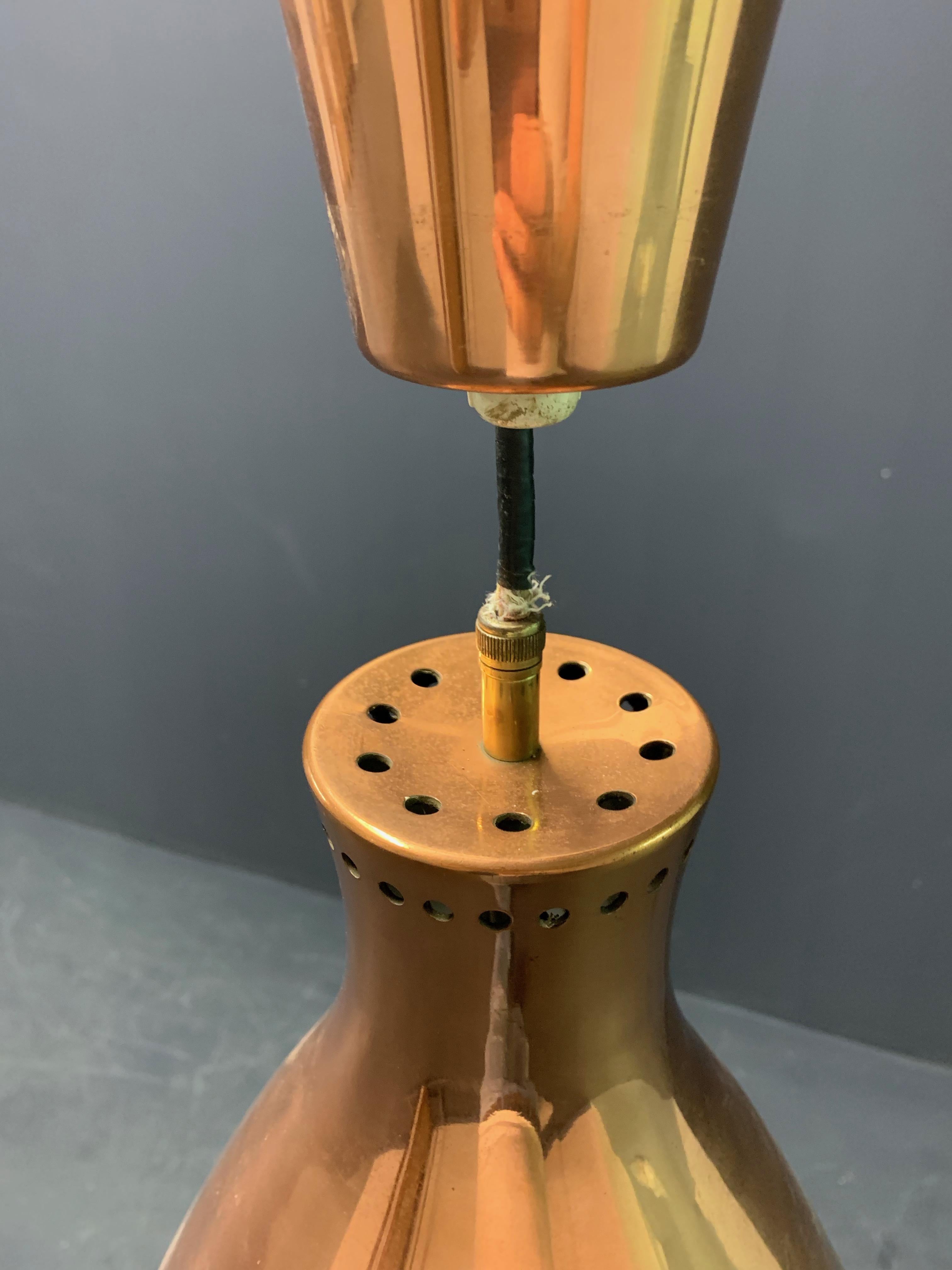 Finnish Nice Copper Ceiling Lamp Attributed to Paavo Tynell For Sale