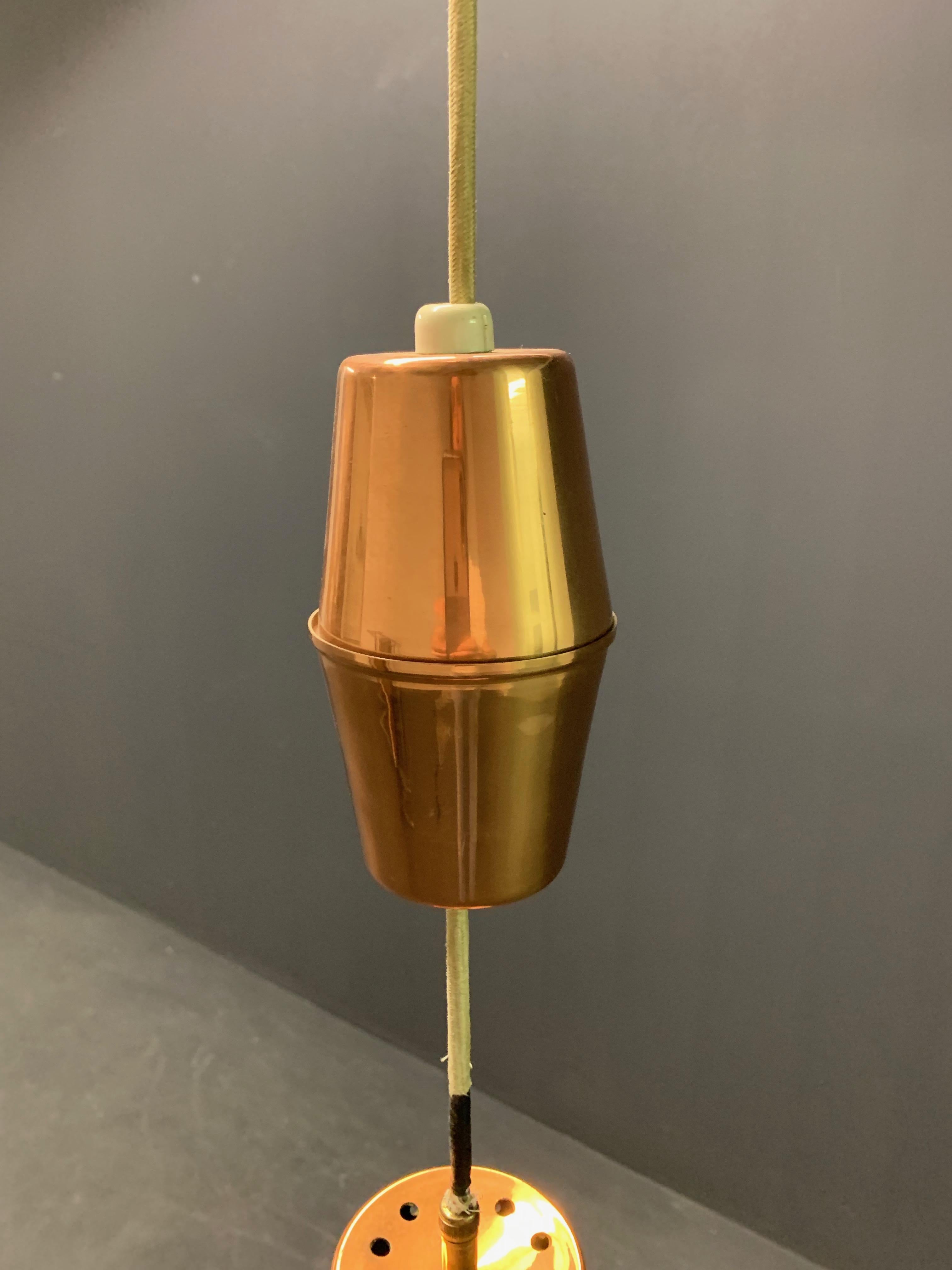 Nice Copper Ceiling Lamp Attributed to Paavo Tynell For Sale 2