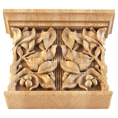 Art Deco Decorative Column Capitalwith laurel for Walls, Doors, Furniture