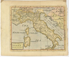 Schöne dekorative handkolorierte antike Karte von Italien, um 1745
