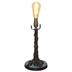 Nice Detail Bronzed Finish Table Lamp with Tiled Detailing Floral Tree like Form