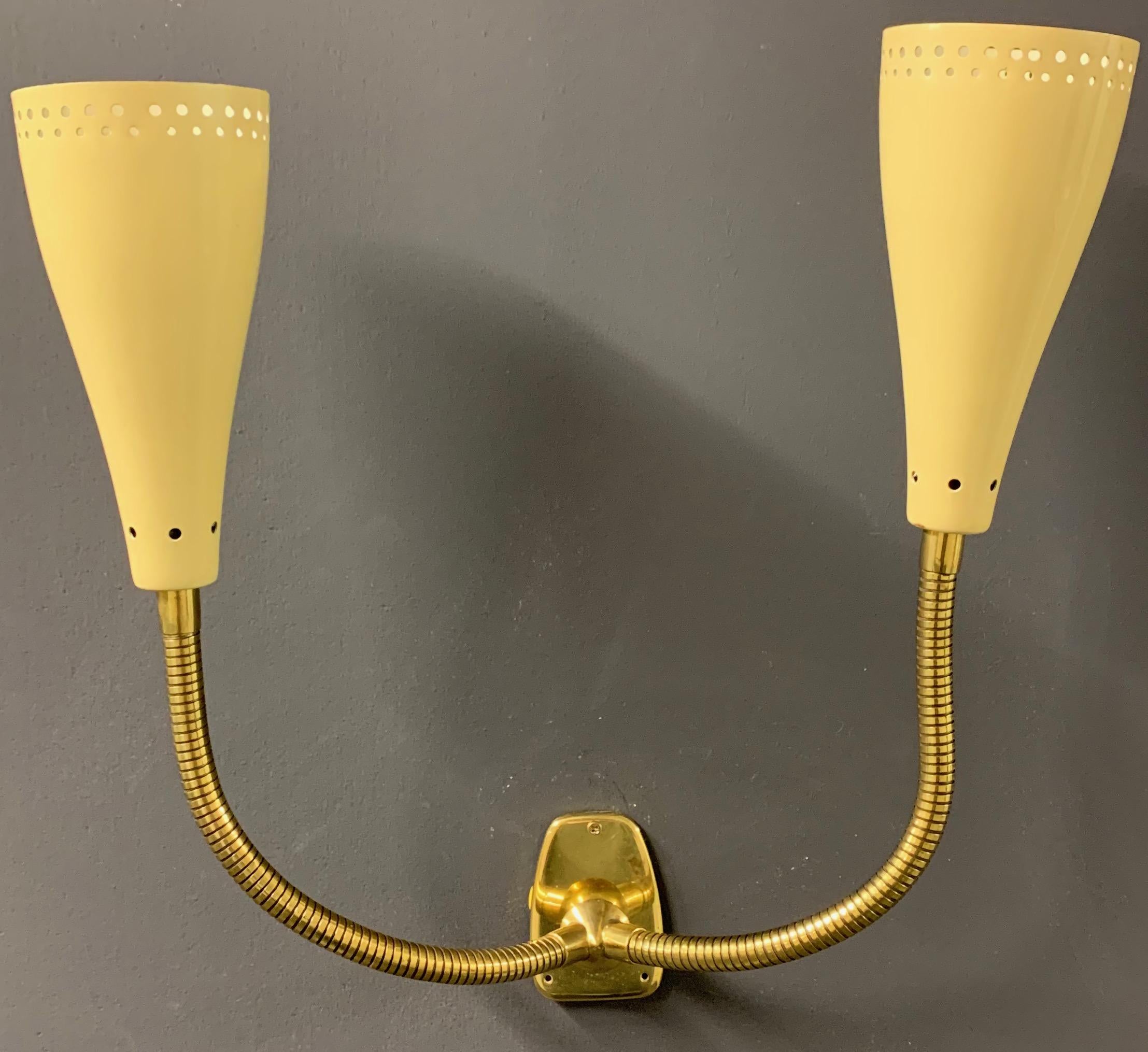 Mid-20th Century Nice Double Arm Wall Sconce by J.T. Kalmar