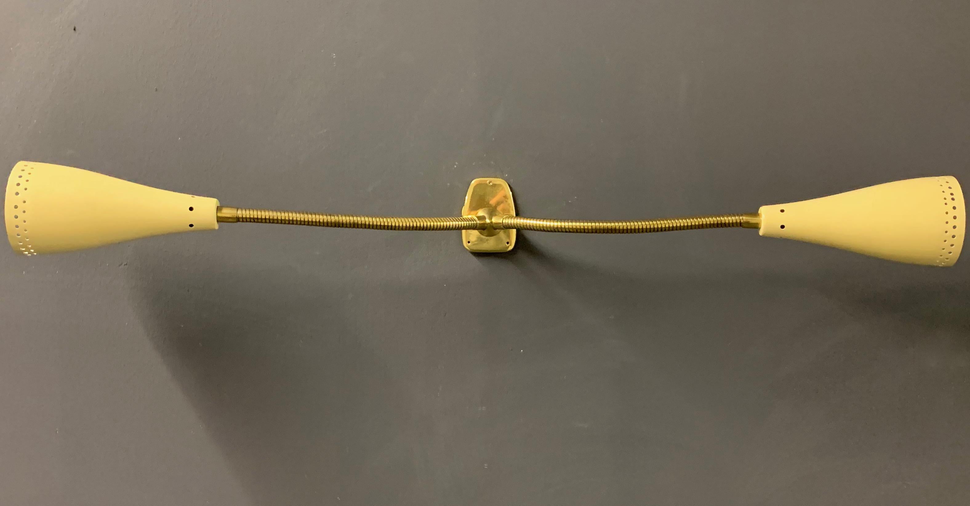 Brass Nice Double Arm Wall Sconce by J.T. Kalmar