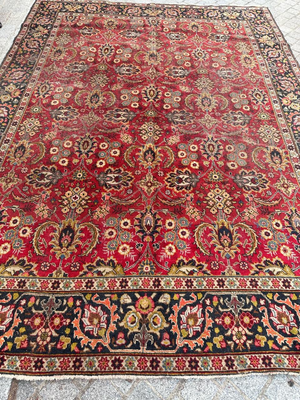 Bobyrug’s Nice early 20th century tabriz rug For Sale 6