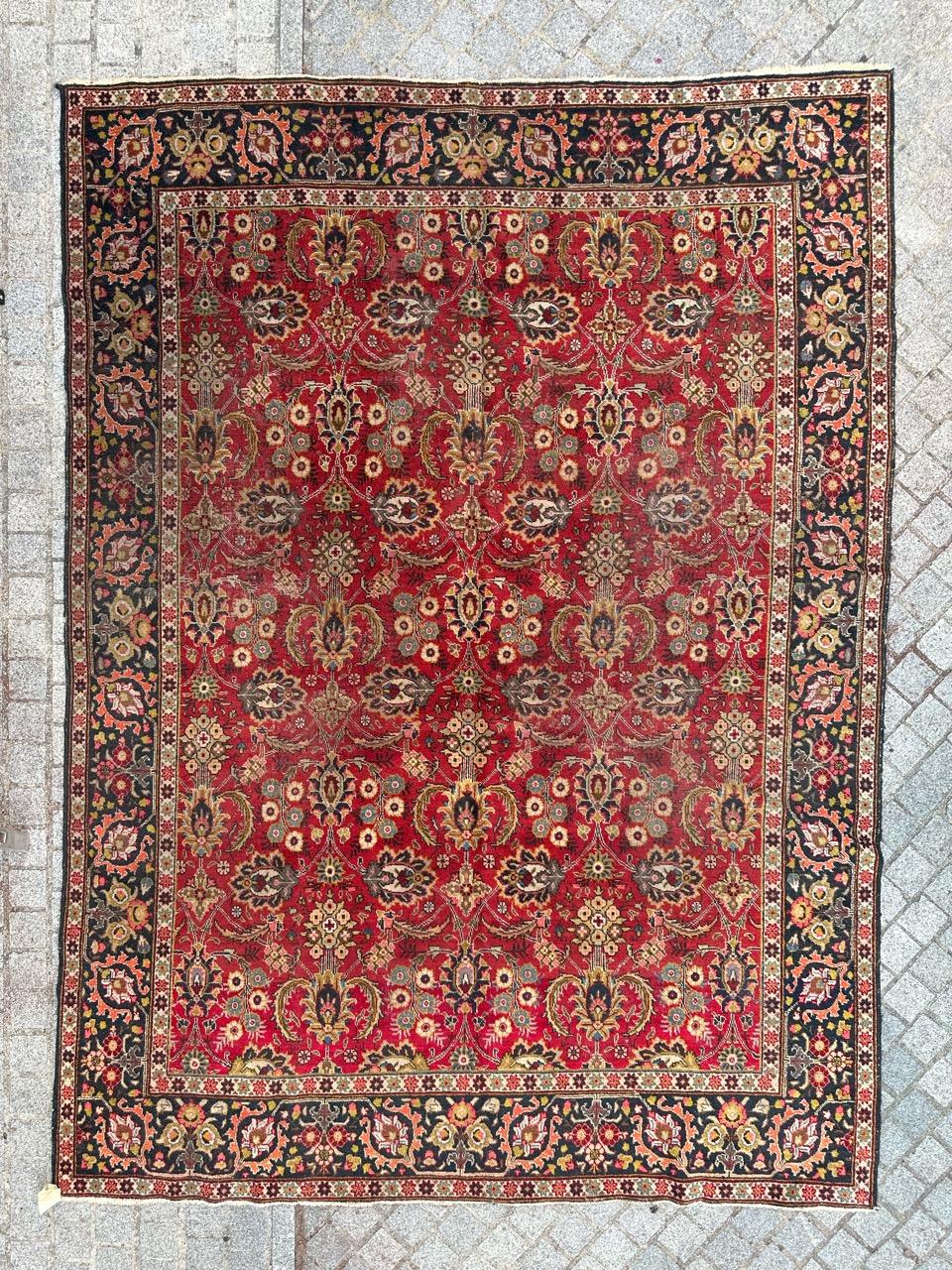 Bobyrug’s Nice early 20th century tabriz rug For Sale 7