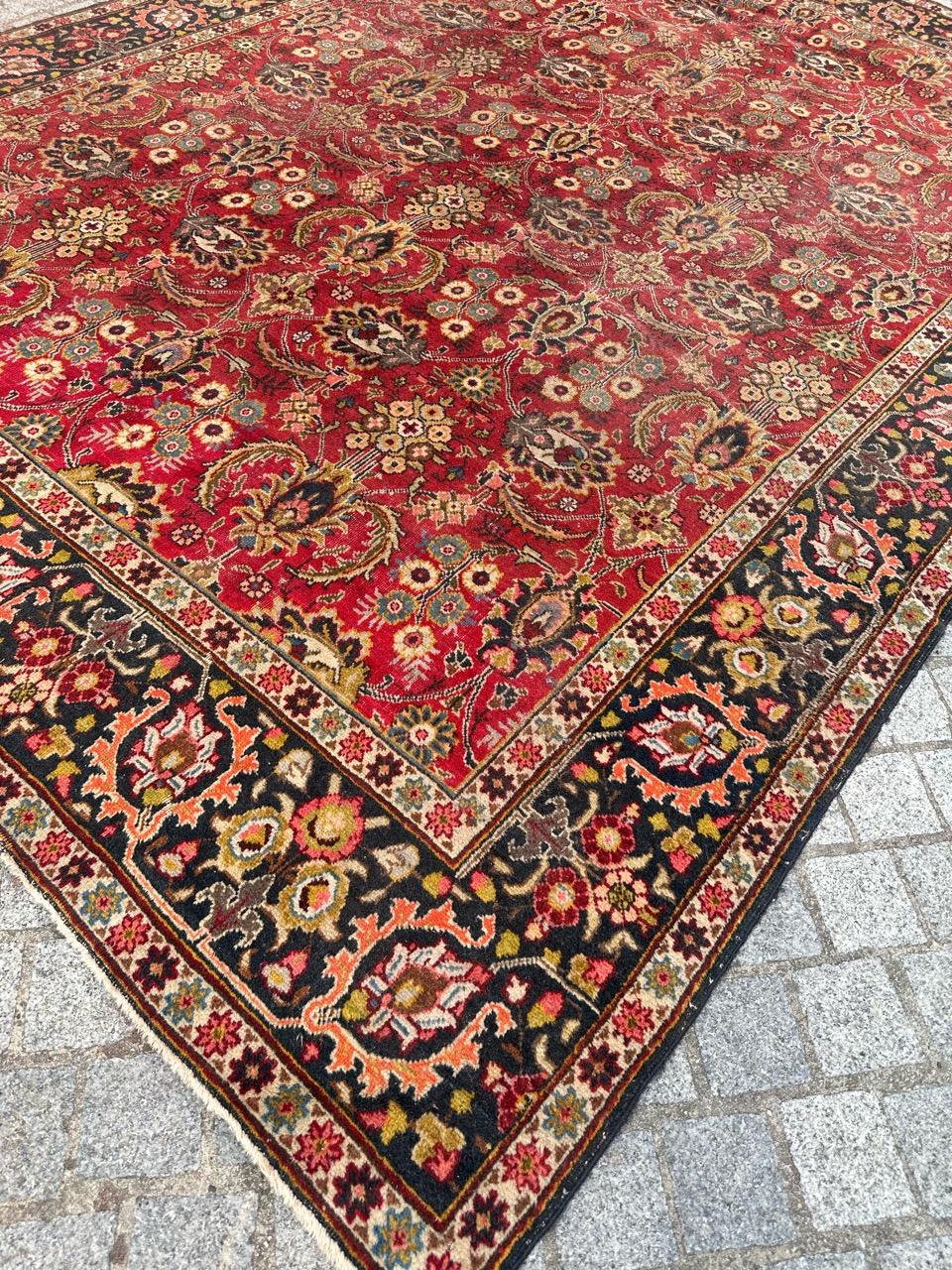 Bobyrug’s Nice early 20th century tabriz rug For Sale 8