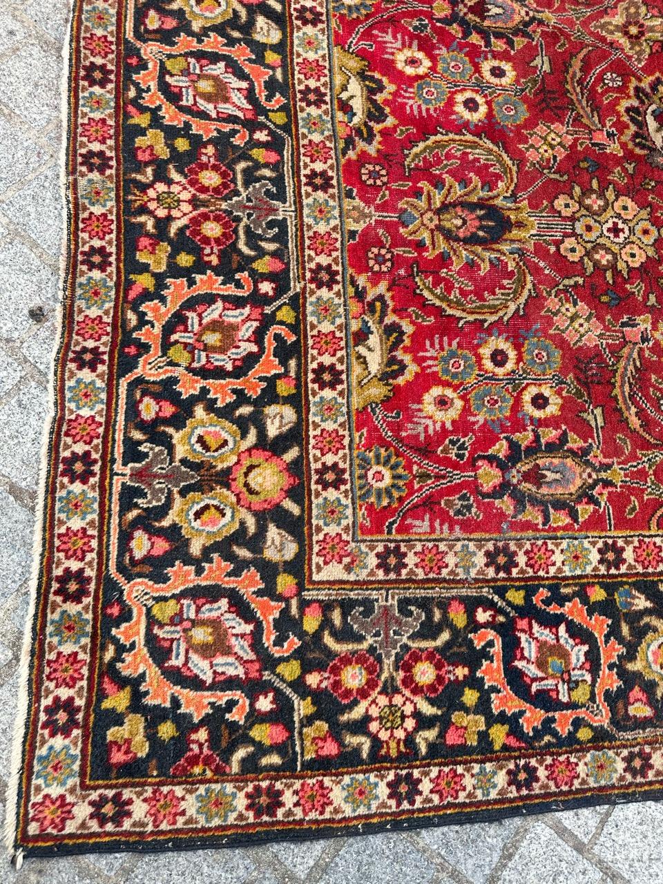 Bobyrug’s Nice early 20th century tabriz rug For Sale 9