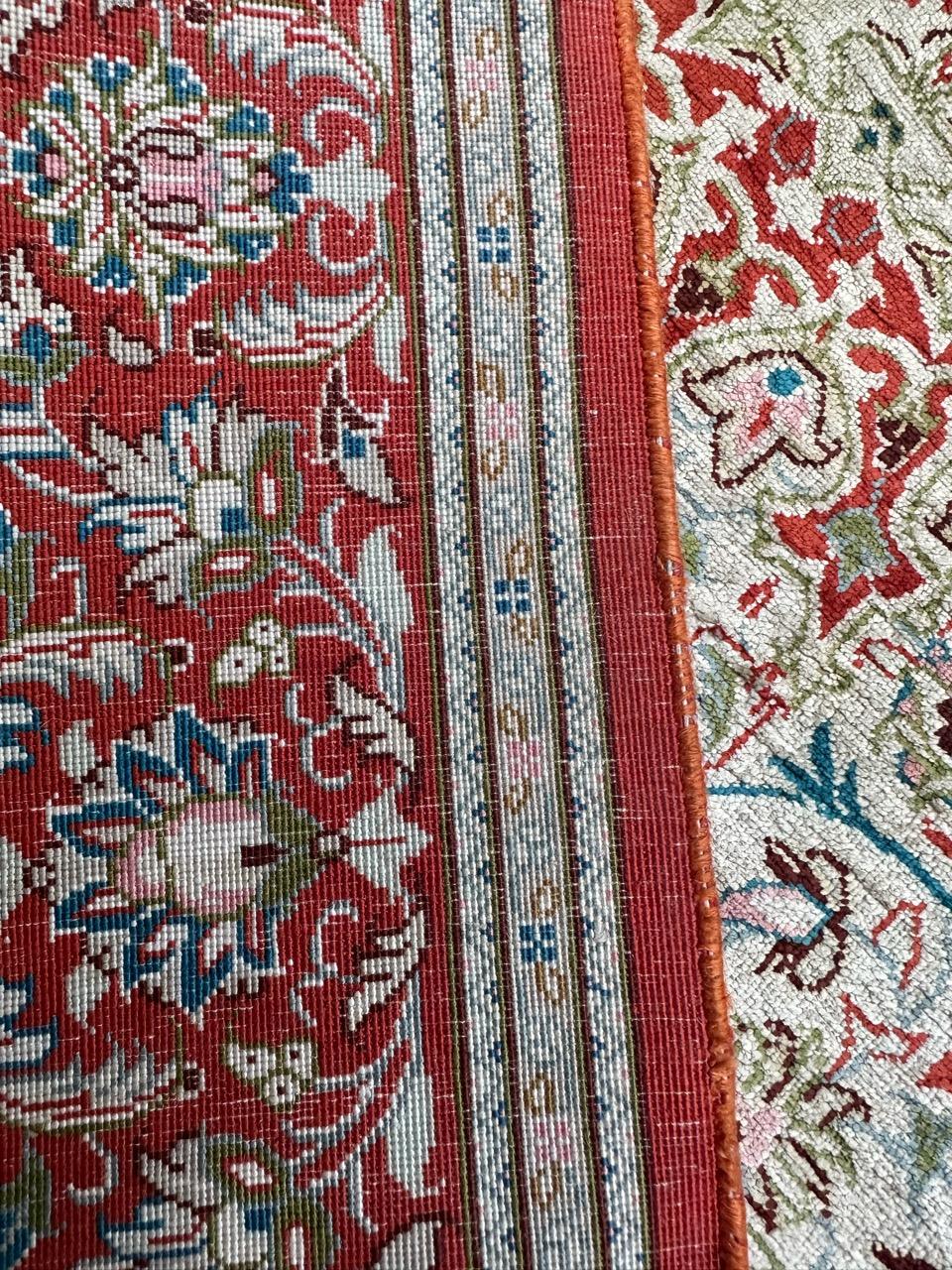 Bobyrug’s Nice early 21st century fine little silk Qom rug  For Sale 8
