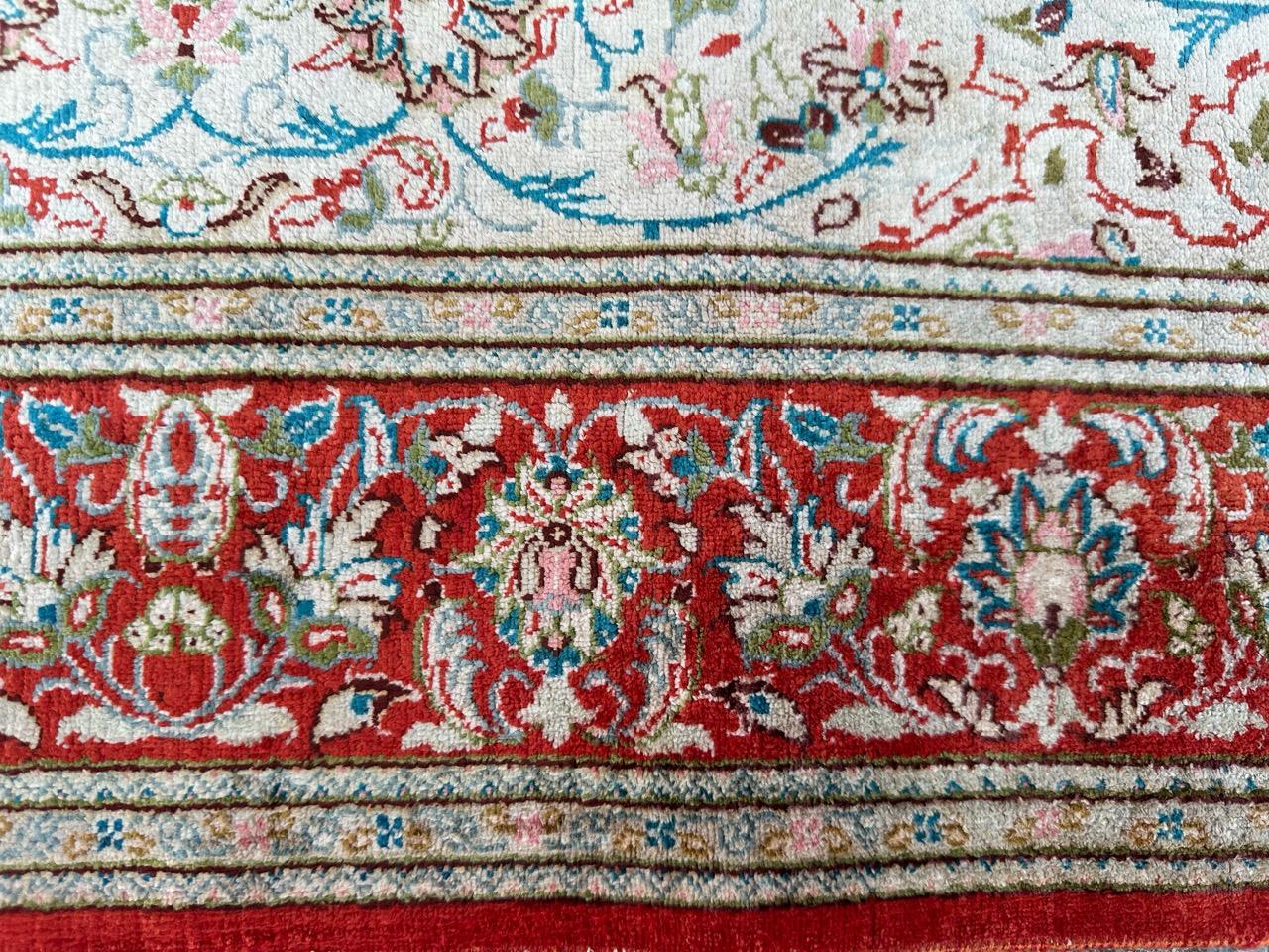 Contemporary Bobyrug’s Nice early 21st century fine little silk Qom rug  For Sale